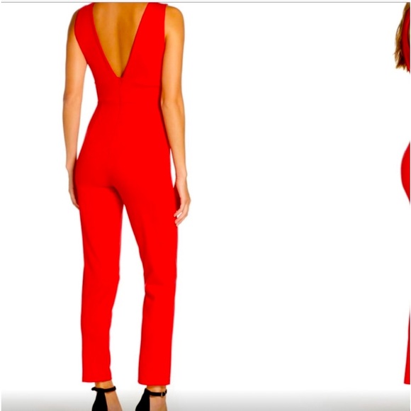 FRAICHE by J - Red Plunge Neck Jumpsuit - Nordstrom - Excellent Condition - Picture 3 of 4
